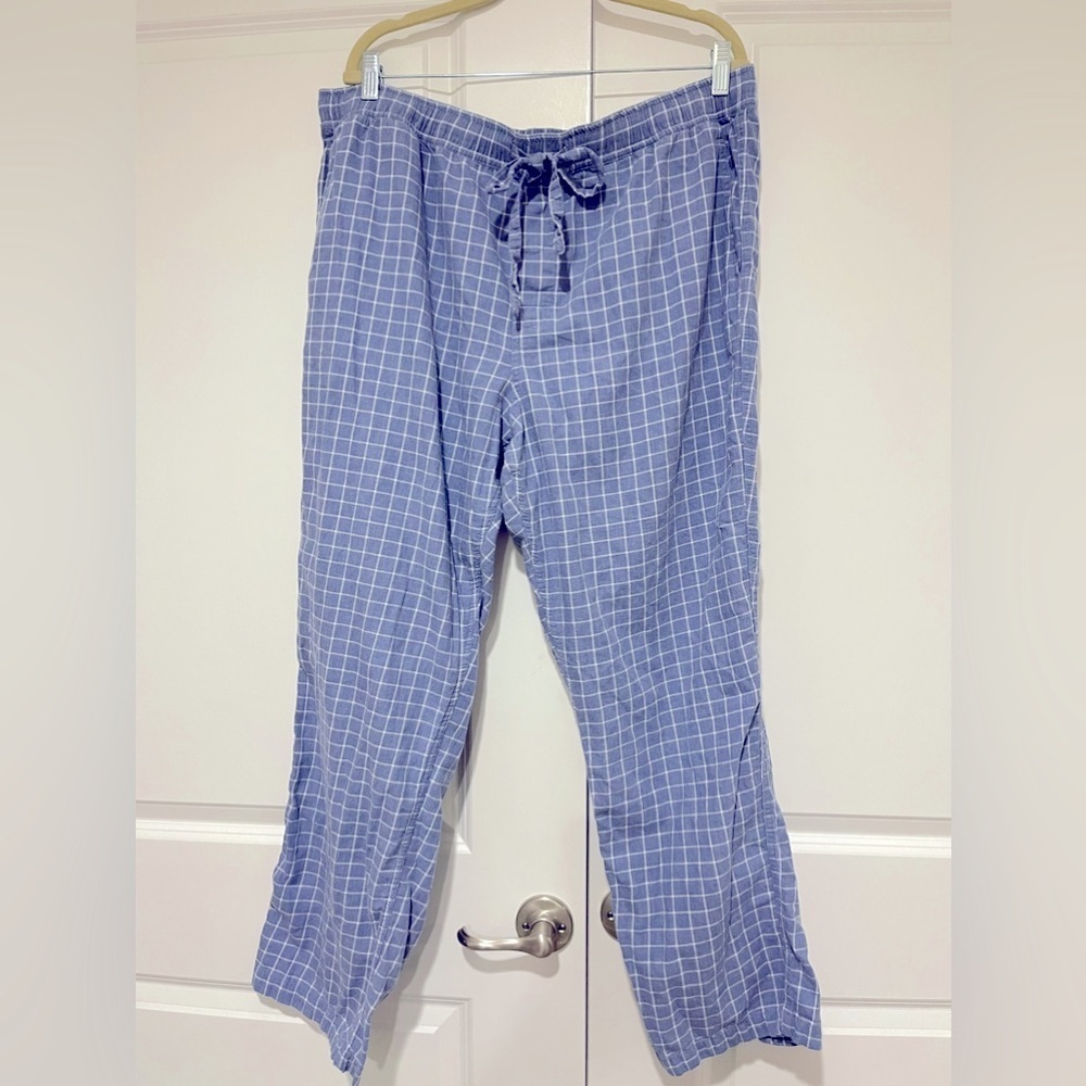 J.Crew like new pajama flannel pants size XL Blue and White